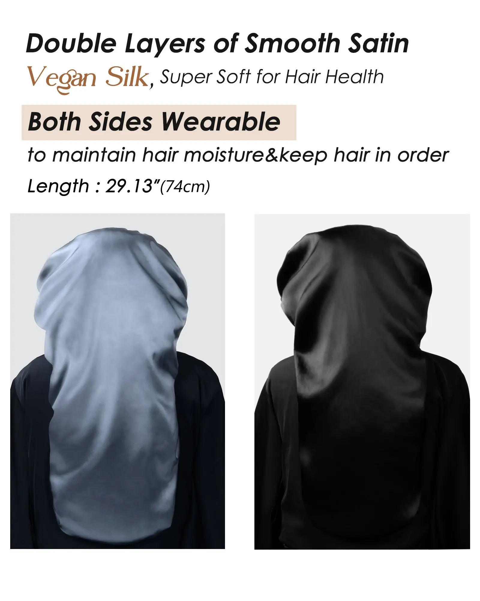 Long Tail Satin Bonnet| Indigo Blue YANIBEST