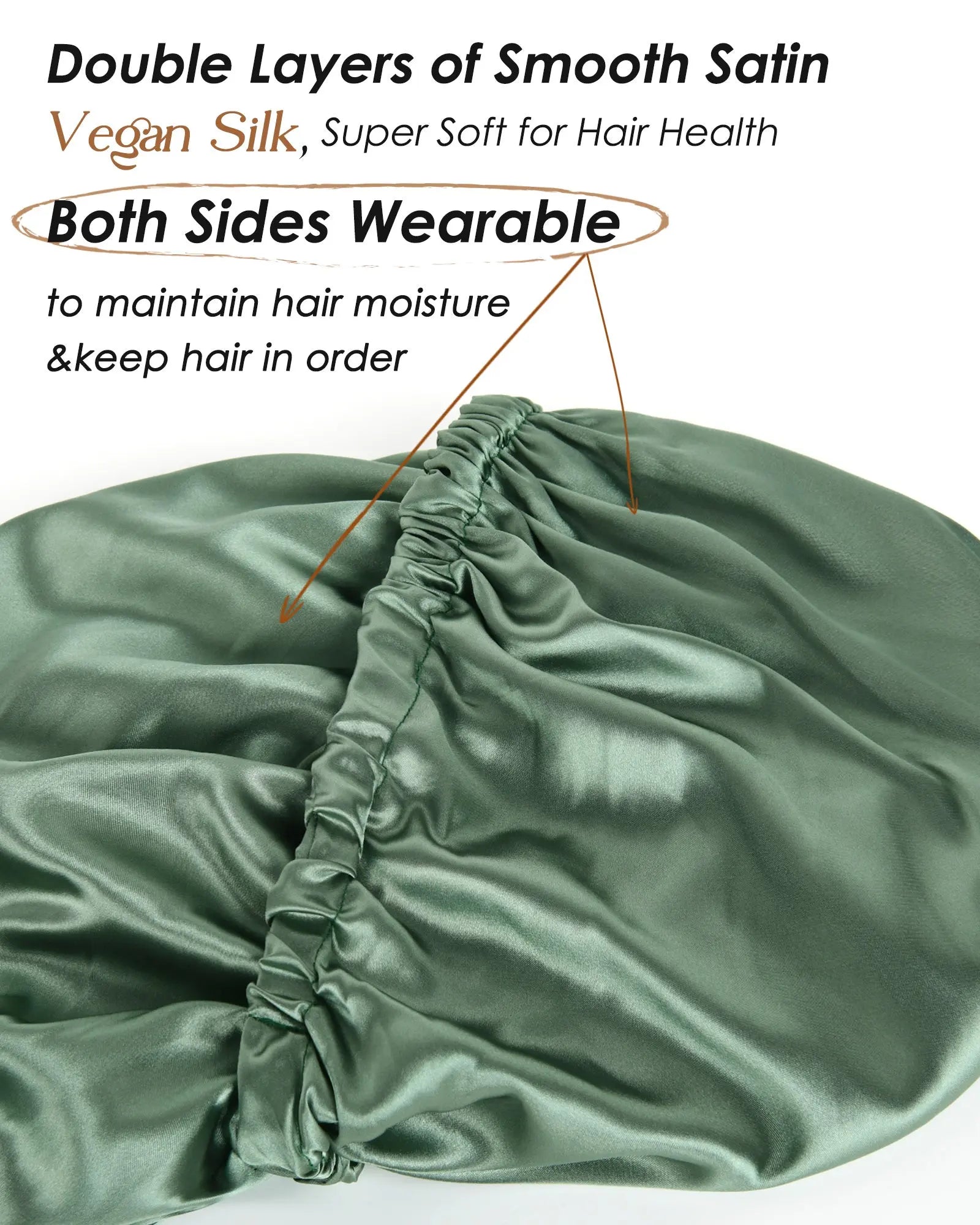 Long Tail Satin Bonnet| Jade Green YANIBEST