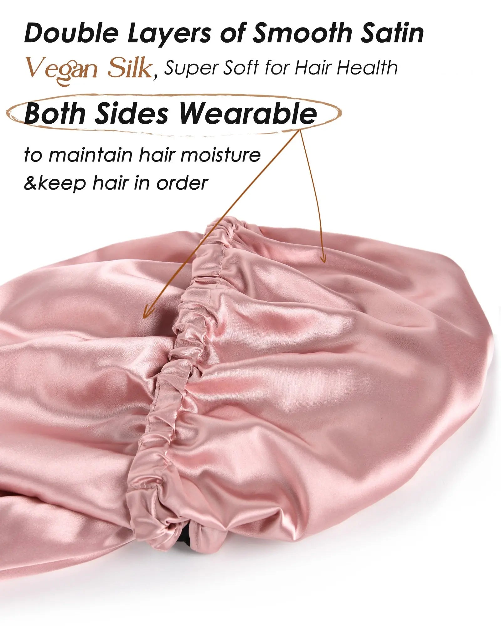 Long Tail Satin Bonnet| Millennial Pink YANIBEST