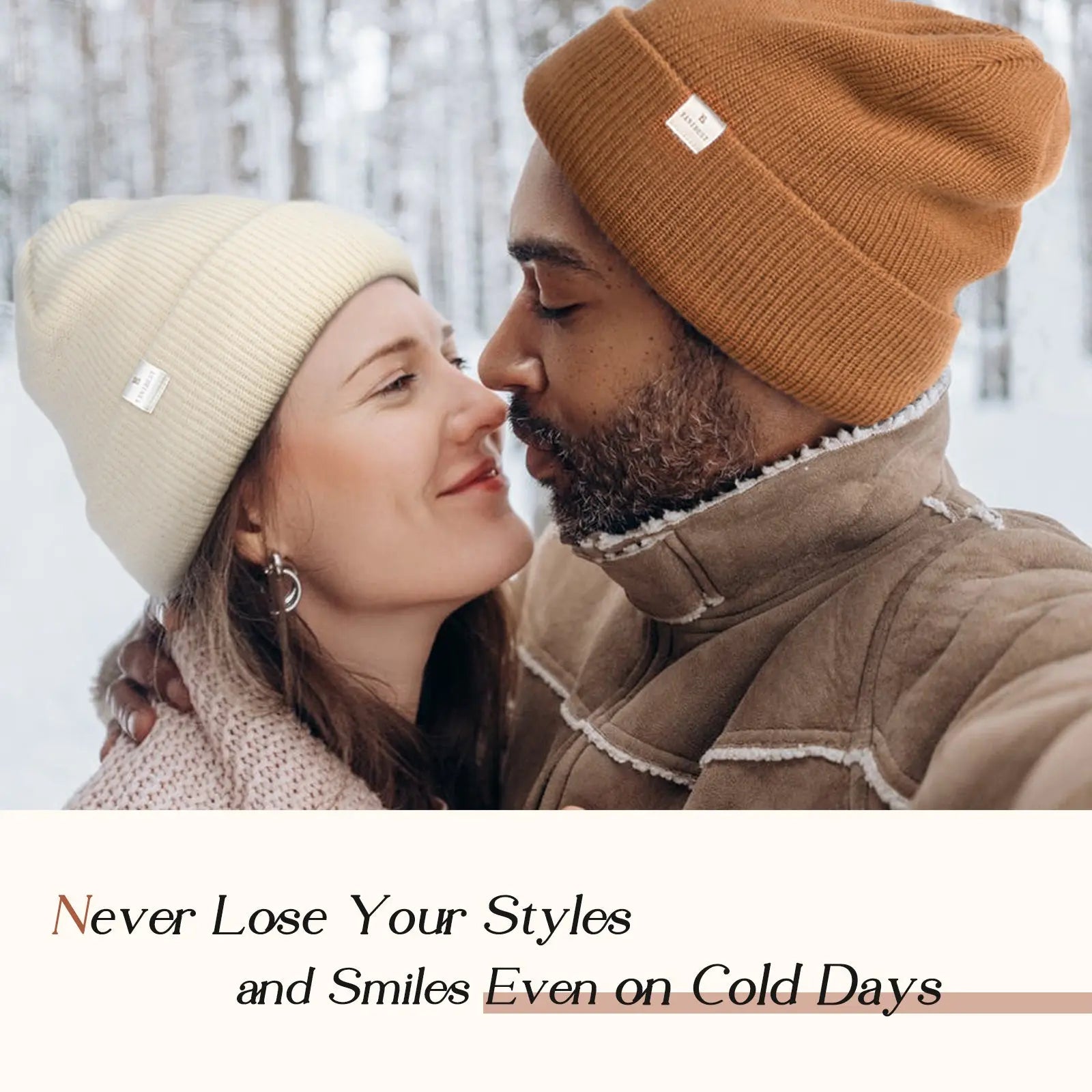 Satin Lined Cuffed Beanie Hat Unisex| Cream Beige YANIBEST