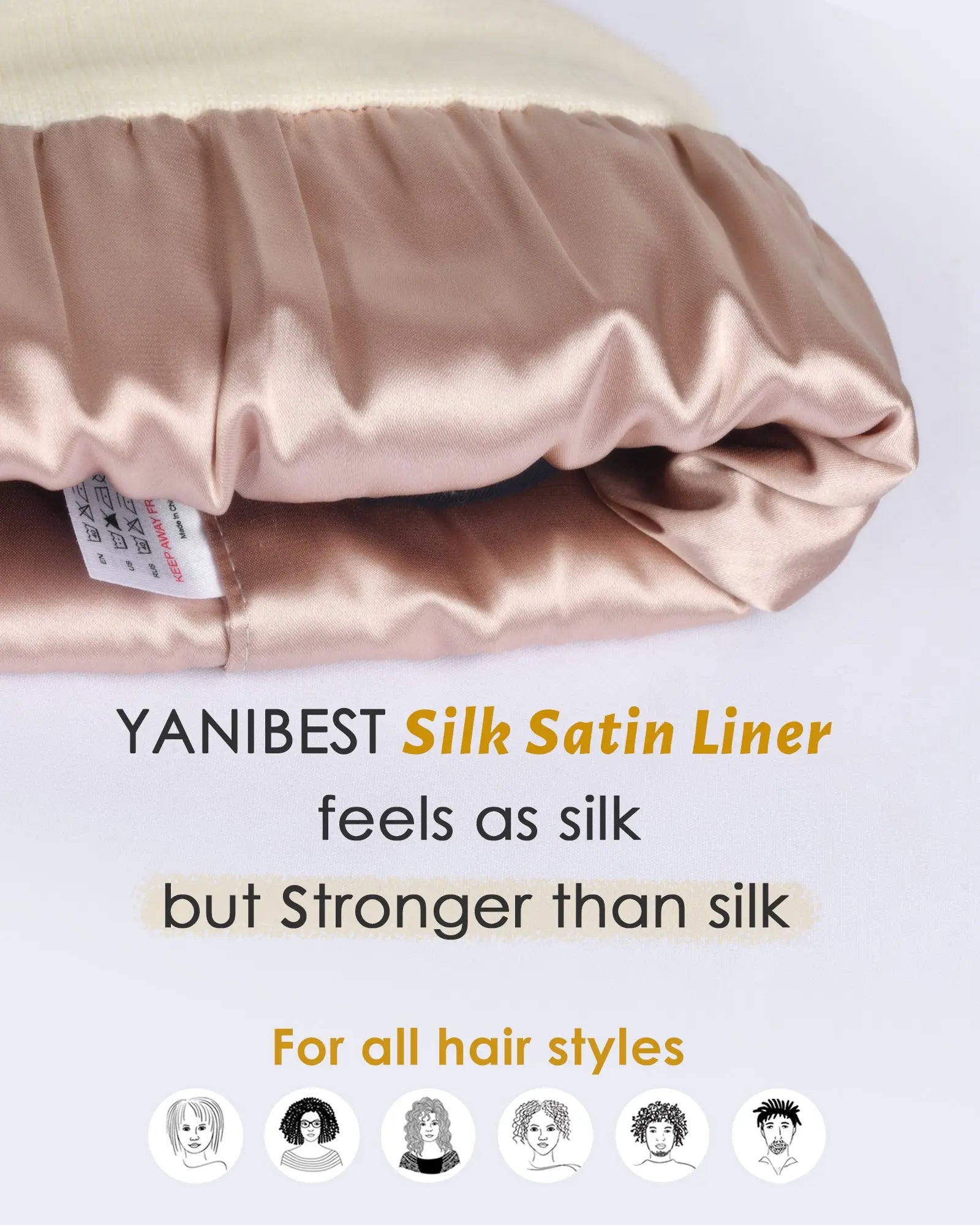 Satin Lined Winter Beanie Hat| Cream Beige YANIBEST