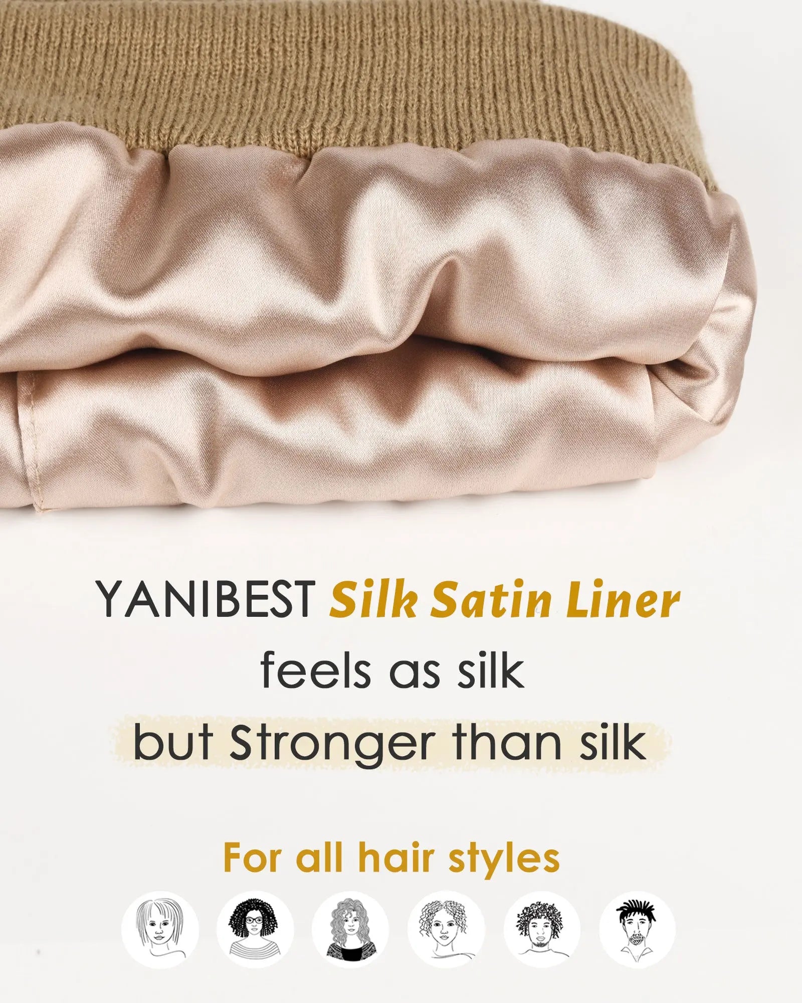 Satin Lined Winter Beanie Hat| Khaki Khaki YANIBEST