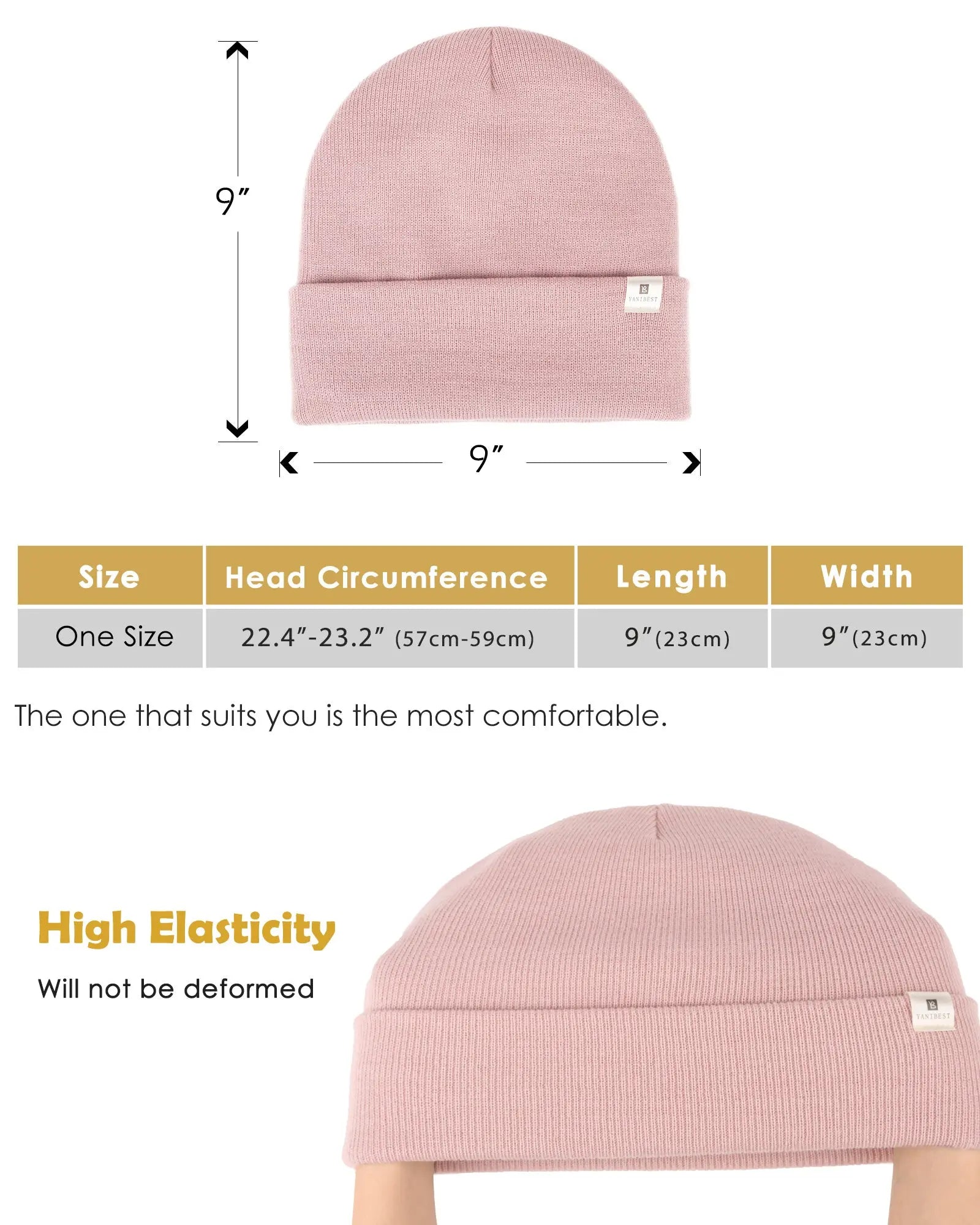 Satin Lined Winter Beanie Hat| Rose Pink YANIBEST
