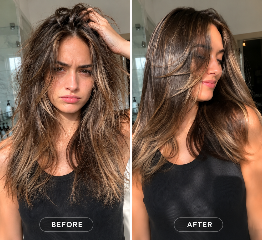 healthy bleached or color-treated hair care routine