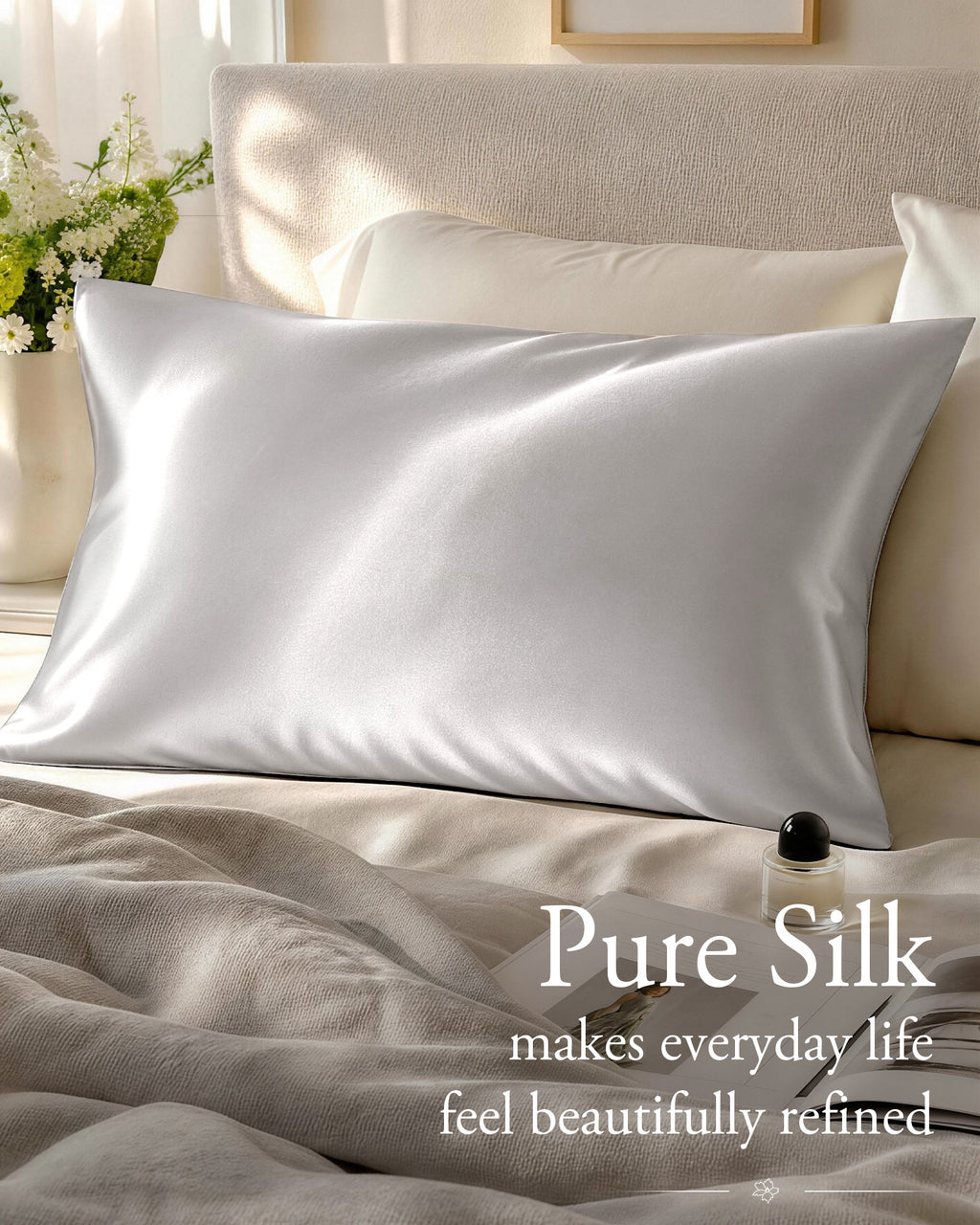 Mulberry Silk 22MOMME Luxury Pillowcase | Silver Grey