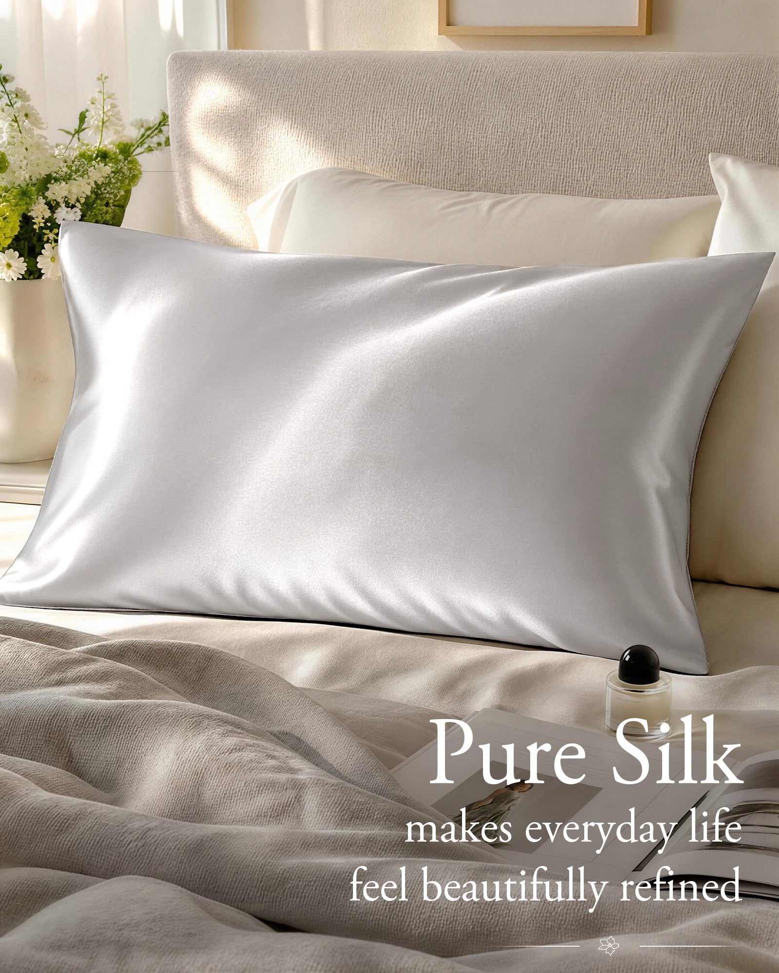Mulberry Silk 22MOMME Luxury Pillowcase | Silver Grey