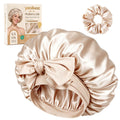 22 MOMME Mulberry Silk Bonnet with Tie Band - Champagne