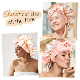 Bonnet en satin beurre | Crépuscule d'agrumes
