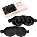 YANIBEST Mulberry Silk 3D Sleep Eye Mask, black, packaging included