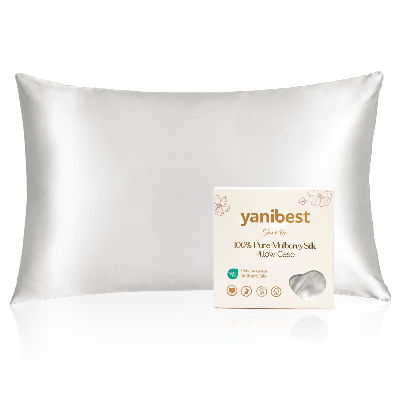 Mulberry Silk 22MOMME Luxury Pillowcase | Silver Gray
