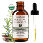 YANIBEST Organic Rosemary Castor Oil for Hair Growth, 60ml/2.03fl.oz, USDA Organic Certified Hair Strengthening & Nourishing Serum