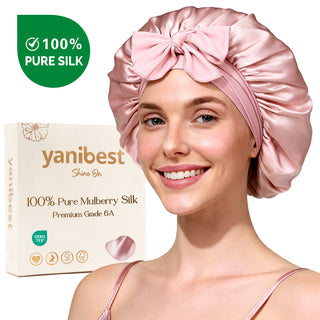 6A Mulberry Silk Bonnet with Tie Band - Pink