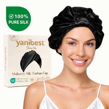 6A Mulberry Silk Bonnet Classic Turban - Black