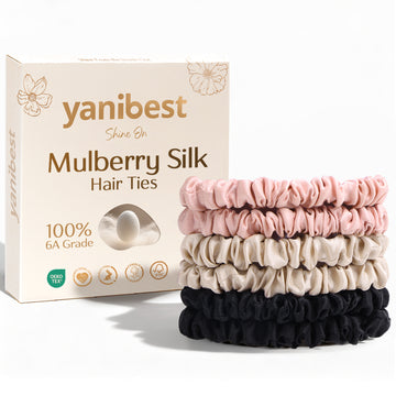6A Mulberry Silk Skinny Scrunchie 6 in 1- Colorful Set