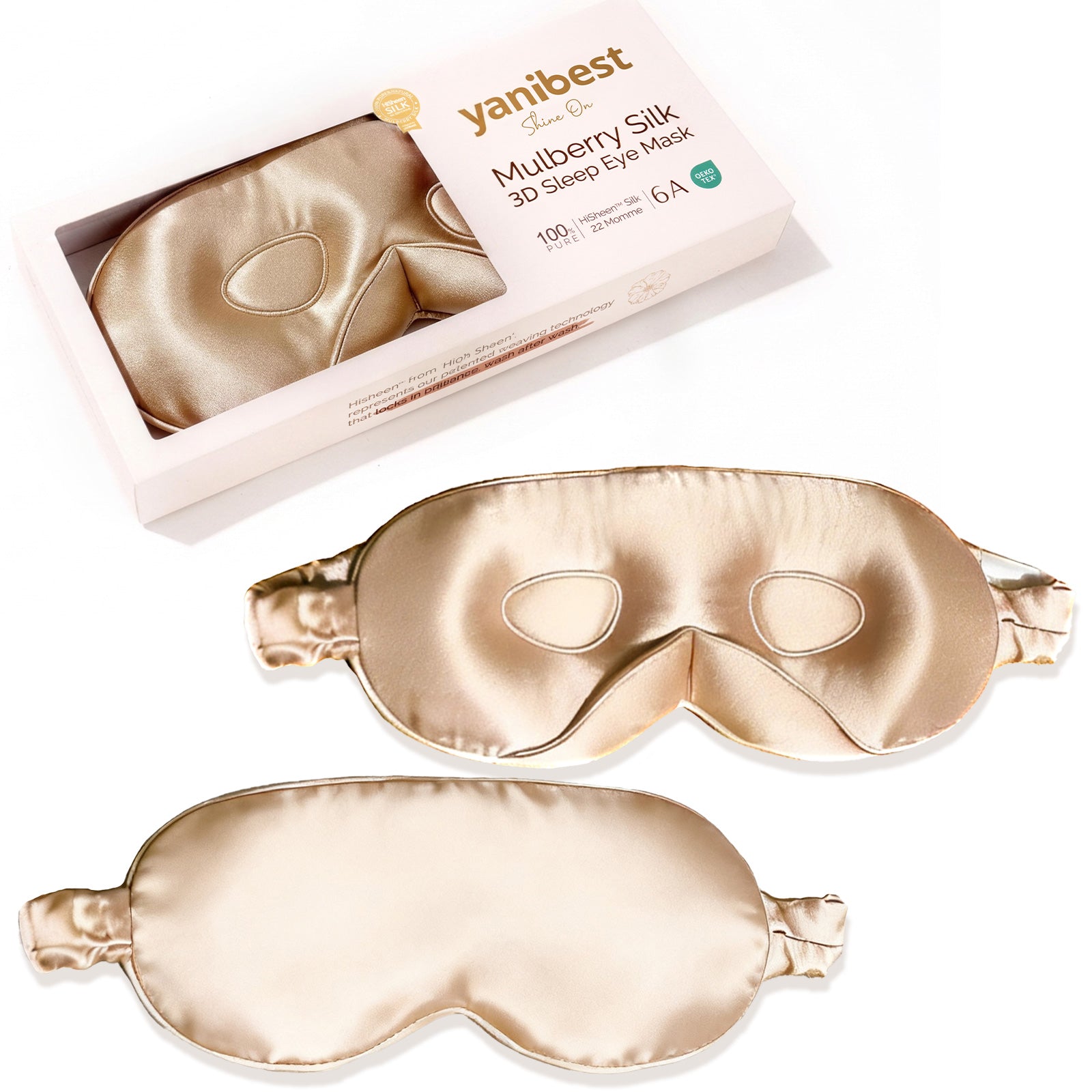 Mulberry Silk 3D Sleep Mask - Champagne
