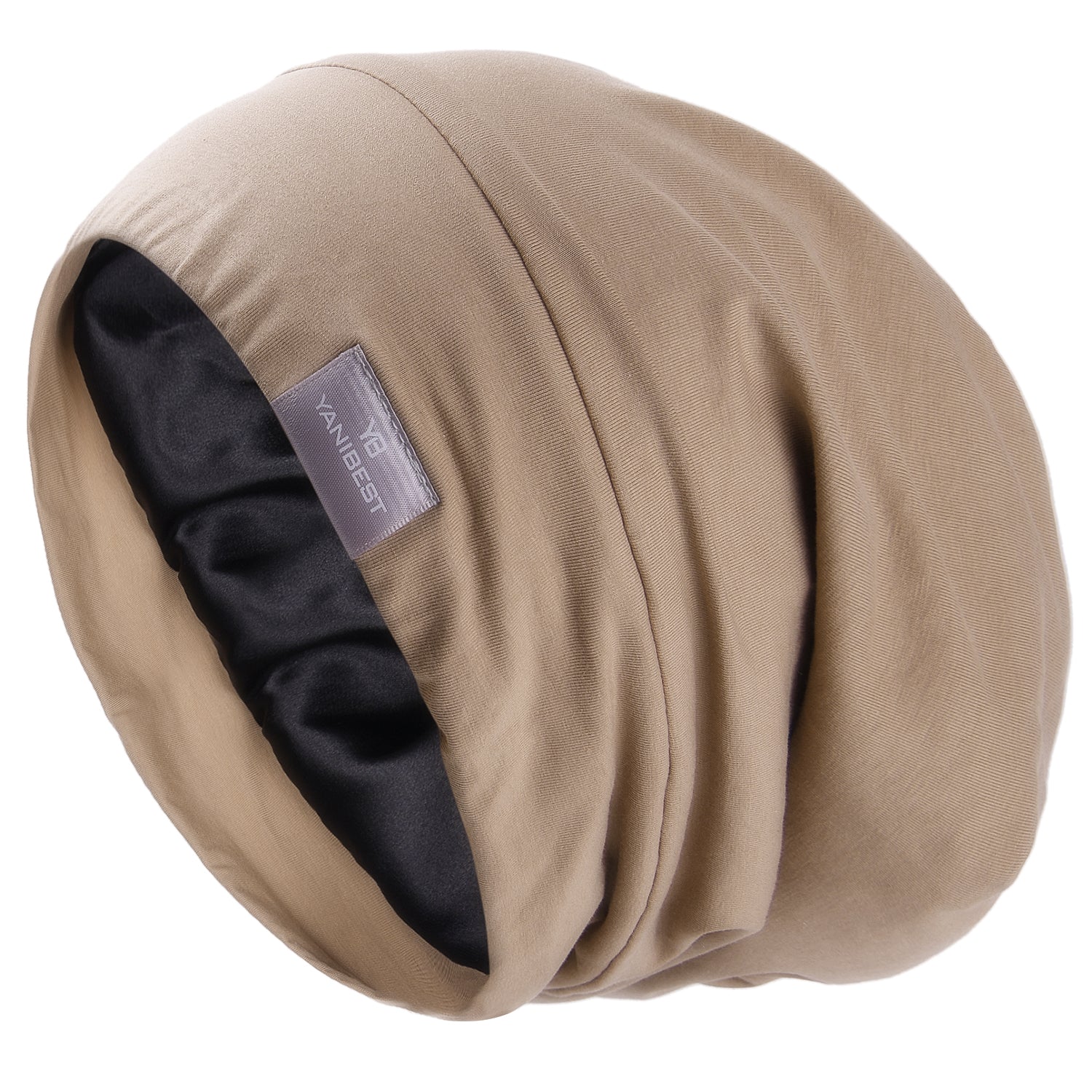 Butter Satin Lined Slouchy Cap - Khaki
