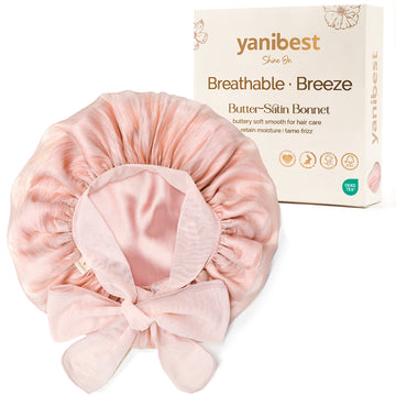 Silk Breeze Satin Bonnet with Tie Band - Pink