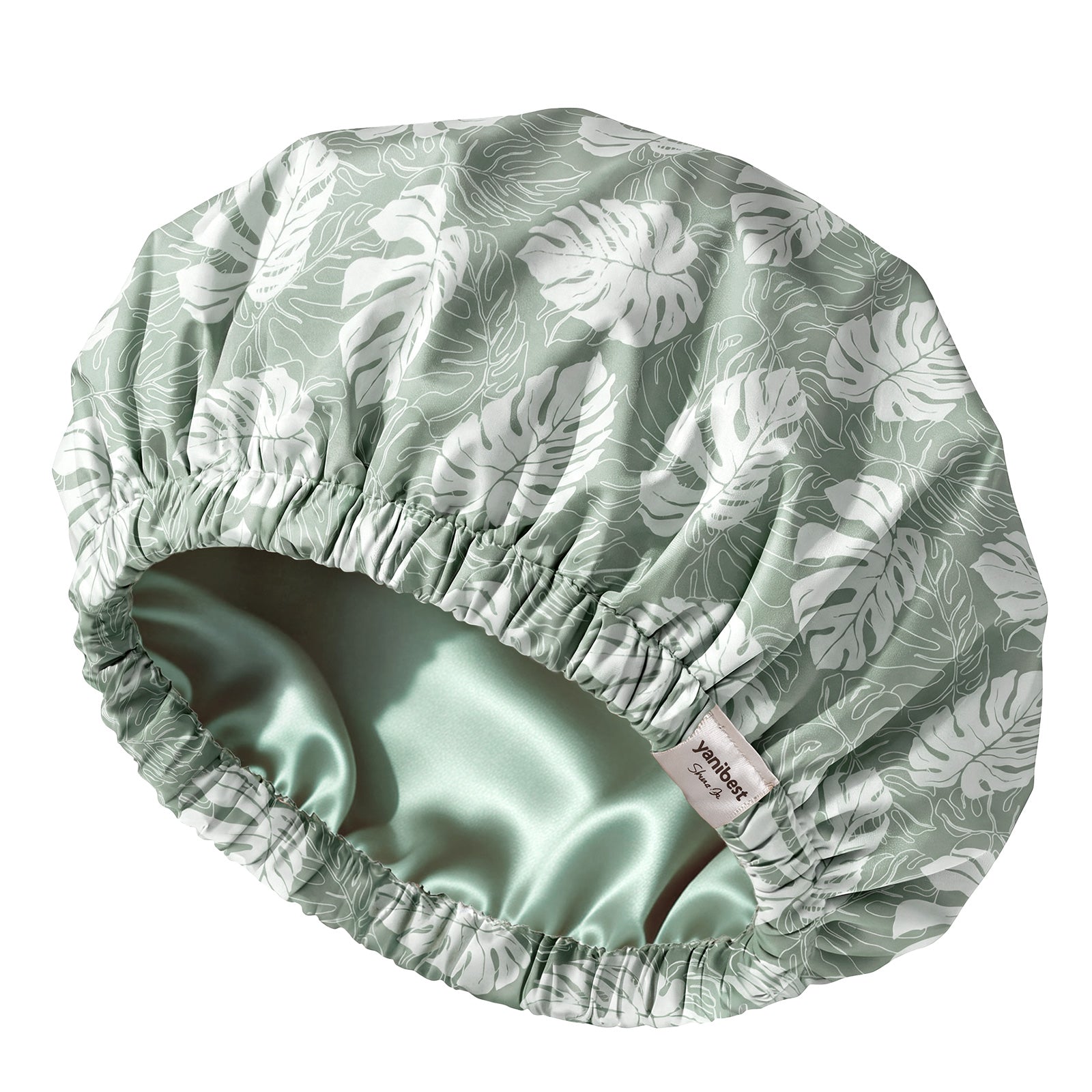 Butter Satin Lined Waterproof Shower Cap - Fresh Green