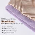 Butter Satin Lined Knit Skull Beanie - Misty Purple