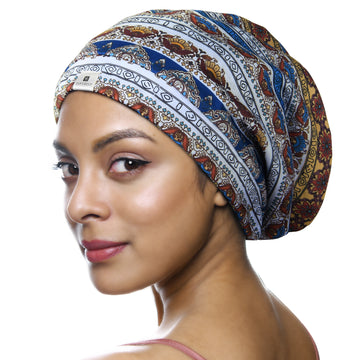 Butter Satin Lined Slouchy Cap - Coastal Paisley