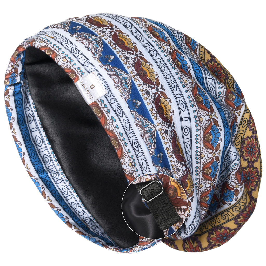 Butter Satin Lined Slouchy Cap - Coastal Paisley