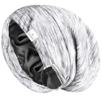 Butter Satin Lined Slouchy Cap - Heather Grey