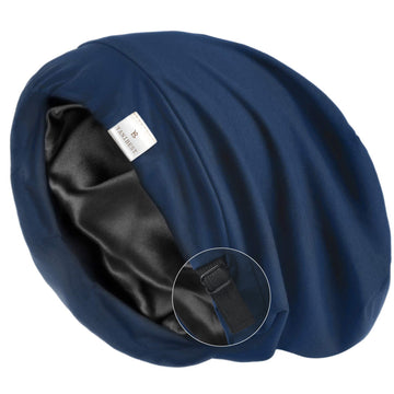 Butter Satin Lined Slouchy Cap - Ink Blue