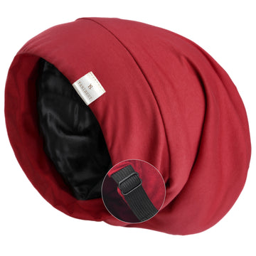 Butter Satin Lined Slouchy Cap - Wine Red
