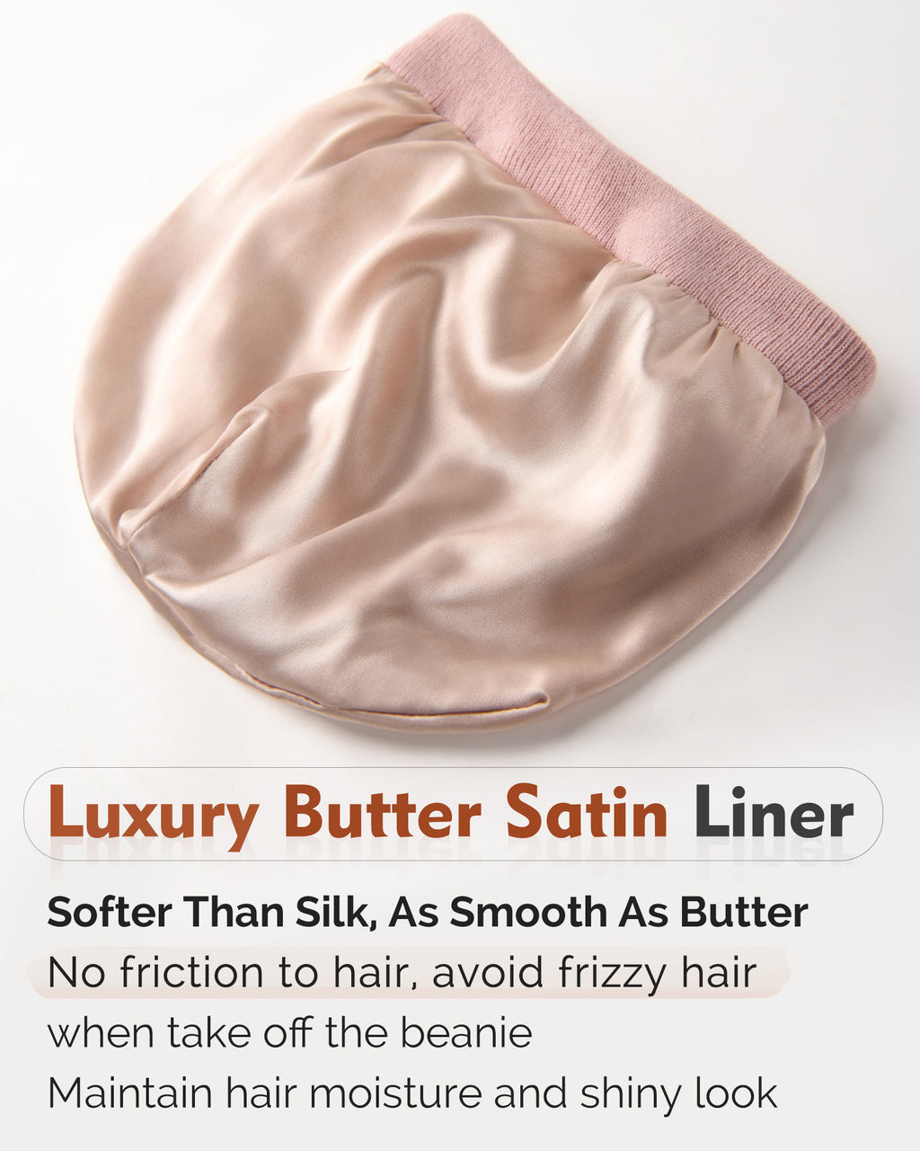 Butter Satin Lined Knit Skull Beanie - Lotus Pink