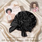 22 MOMME 6A Mulberry Silk Bonnet with Tie Band - Black