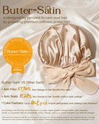 Silk Butter Satin Bonnet with Tie Band - Champagne Gold