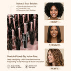 3D Styling Brush for Curly & Coily Hair | Detangle, Defrizz & Define - Pink