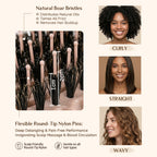 3D Styling Brush for Curly & Coily Hair | Detangle, Defrizz & Define - Beige