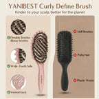 3D Styling Brush for Curly & Coily Hair | Detangle, Defrizz & Define - Pink