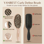 3D Styling Brush for Curly & Coily Hair | Detangle, Defrizz & Define - Beige