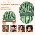 Silk Butter Satin Bonnet Wide Band - Sage Green