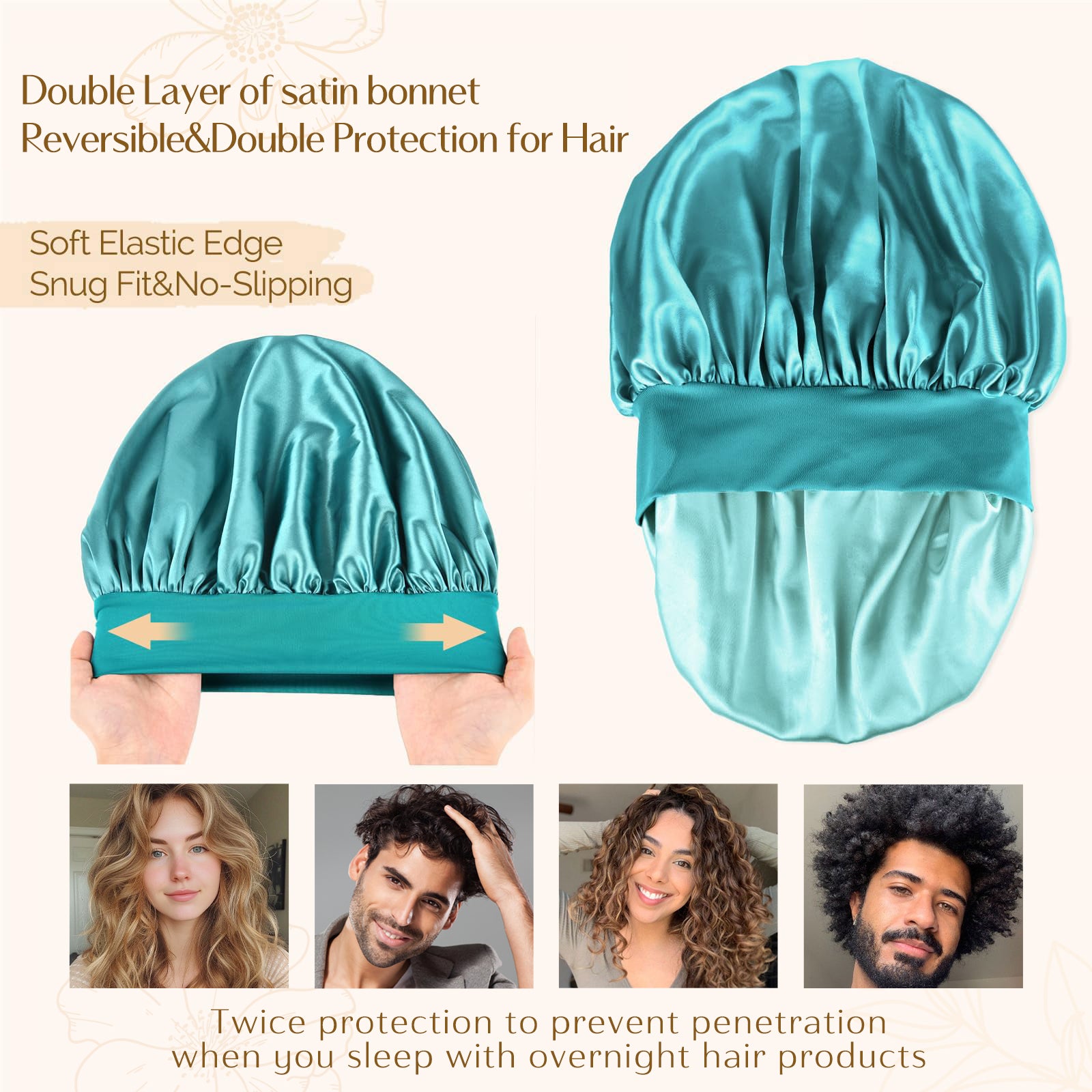 Silk Butter Satin Bonnet Wide Band - Mint Green
