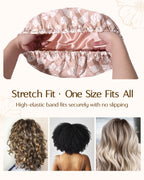 Butter Satin Lined Waterproof Shower Cap - Blush Pink