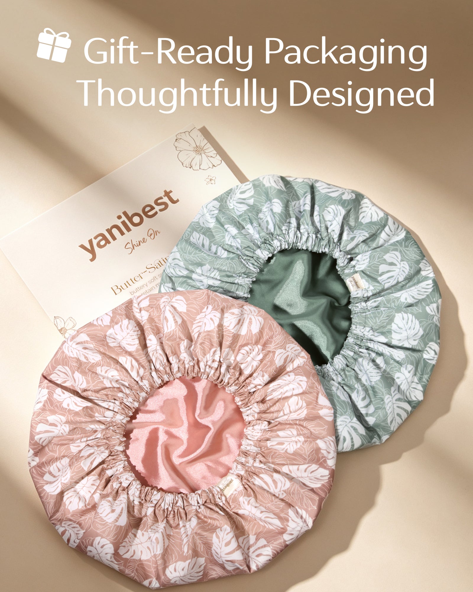 Butter Satin Lined Waterproof Shower Cap - Fresh Green
