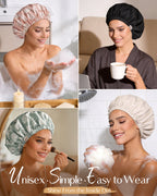 Butter Satin Lined Waterproof Shower Cap - Blush Pink