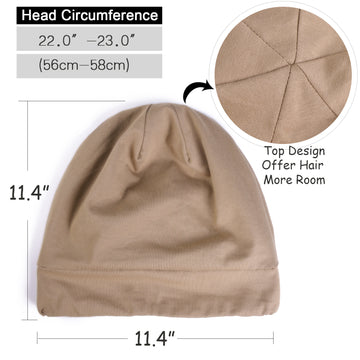 Butter Satin Lined Slouchy Cap - Khaki