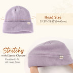 Butter Satin Lined Knit Skull Beanie - Misty Purple