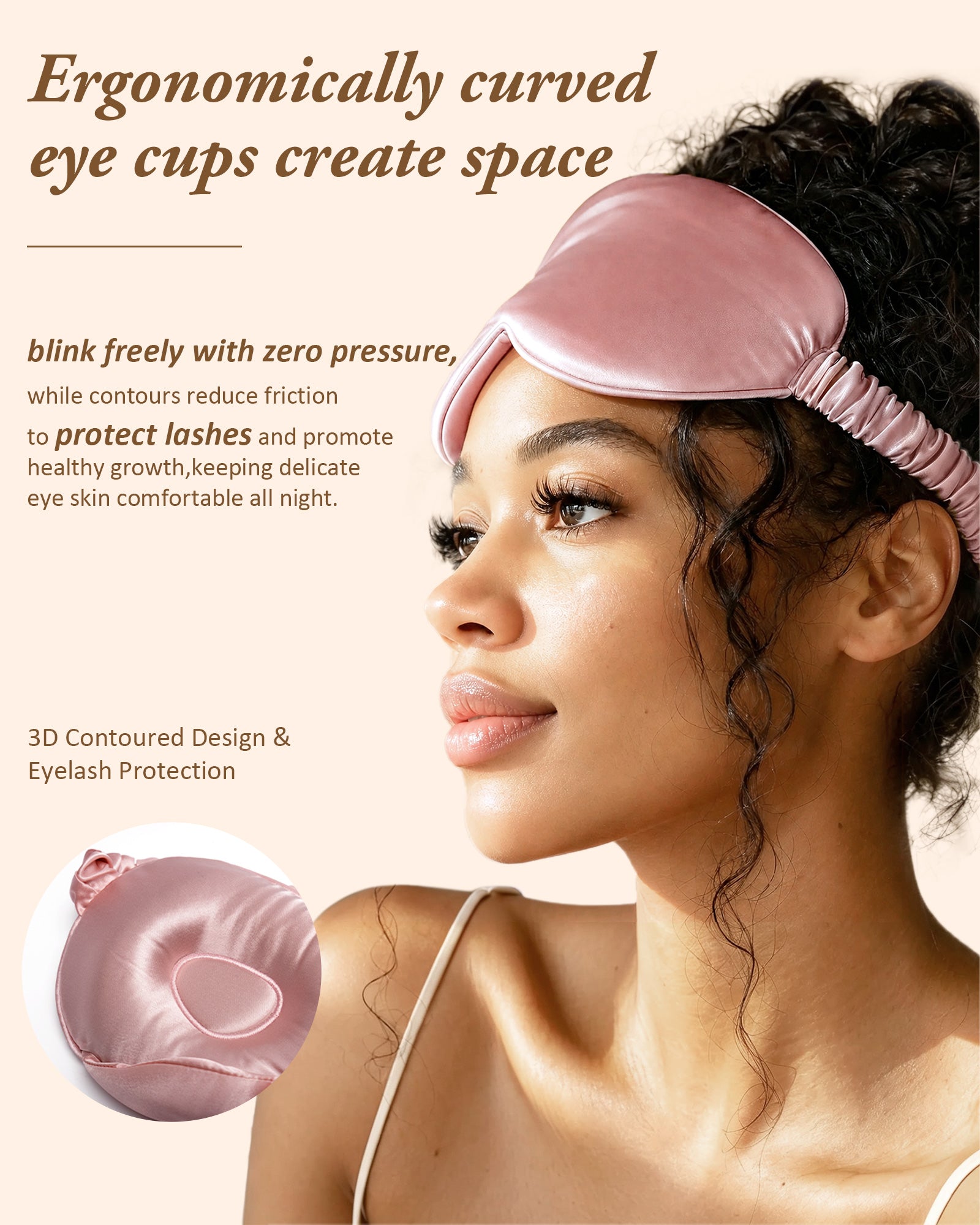 Mulberry Silk 3D Sleep Mask - Pink