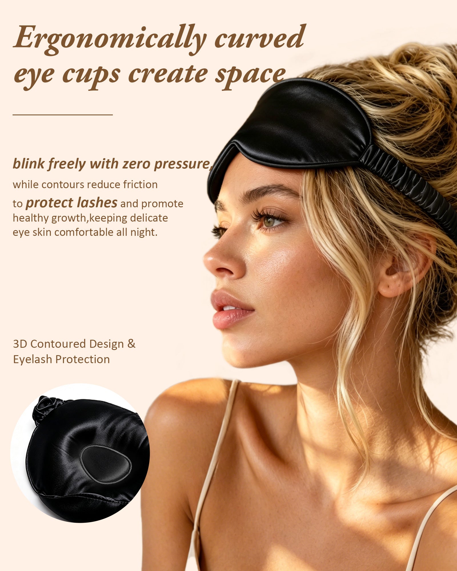 Mulberry Silk 3D Sleep Mask - Black