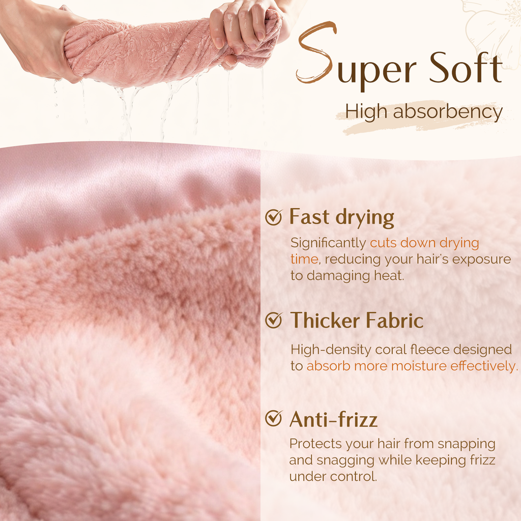 Microfiber Hair Towel - Pink