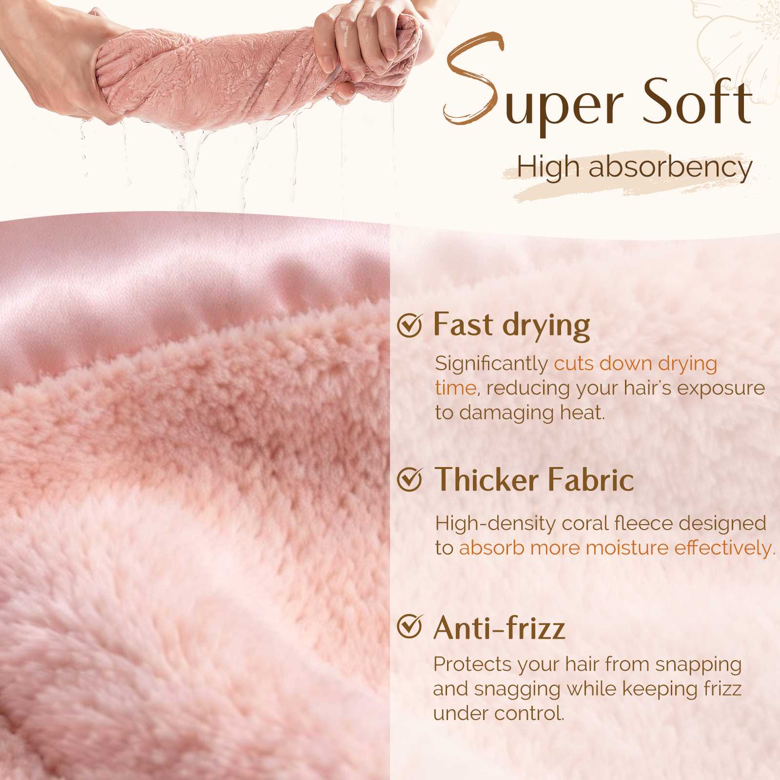 Microfiber Hair Towel - Pink
