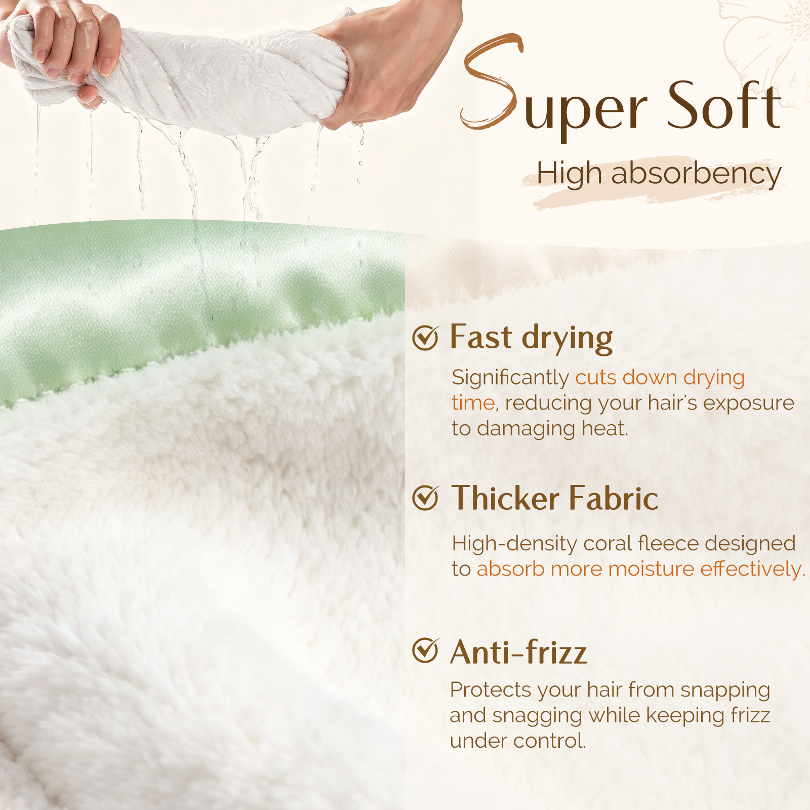 Microfiber Hair Towel - Green