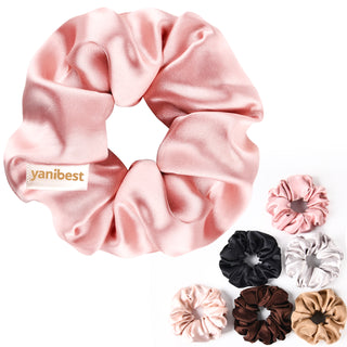 Large  Satin Hair Scrunchies Colorful Set