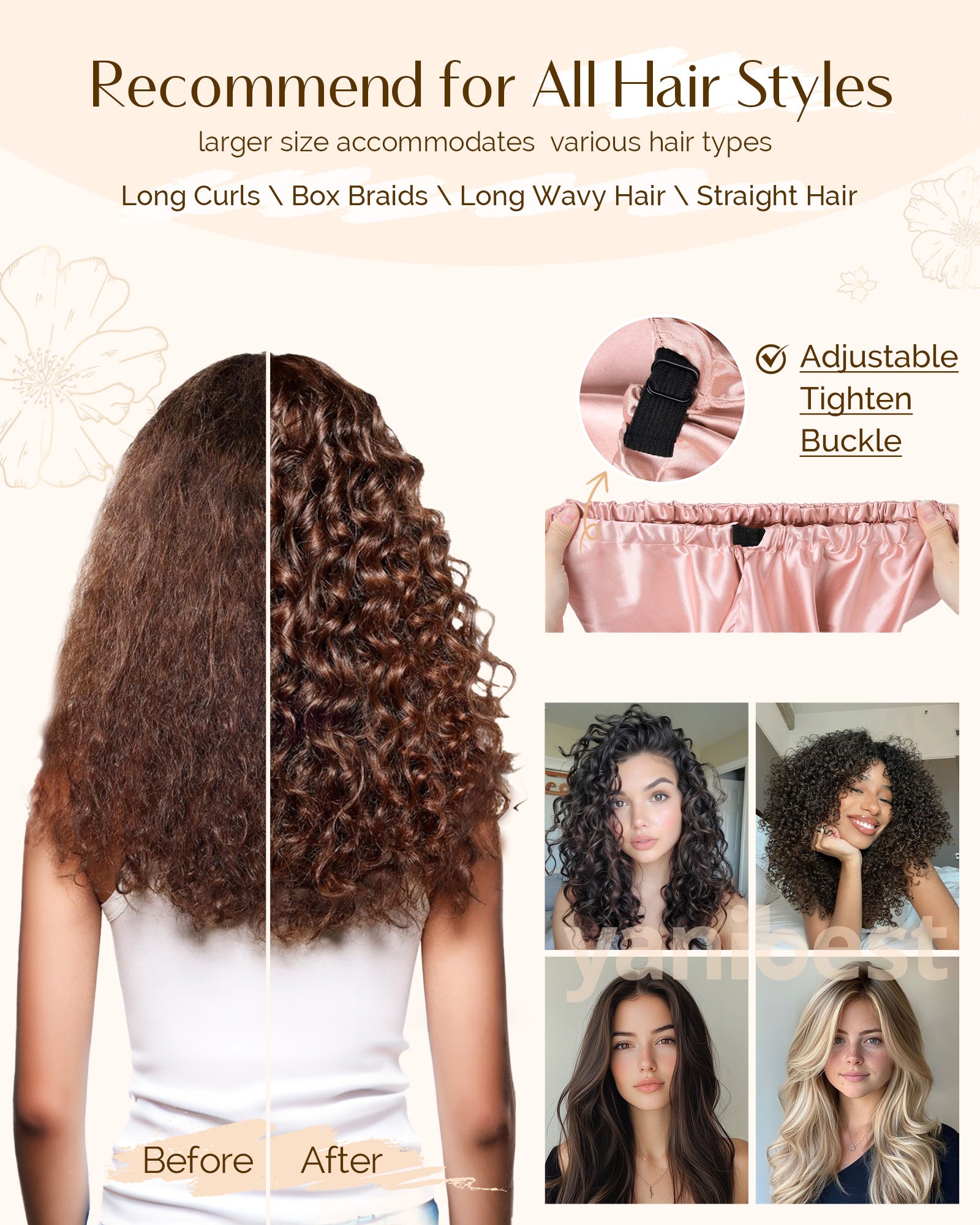 Silk Butter Satin Bonnet For Braids - Millennium Pink