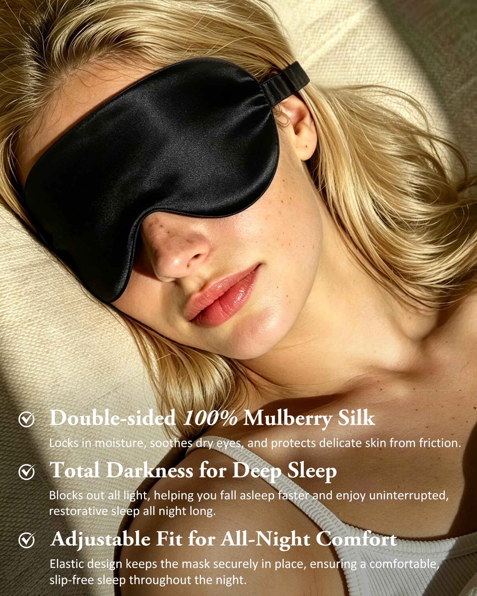 Mulberry Silk 3D Sleep Mask - Black